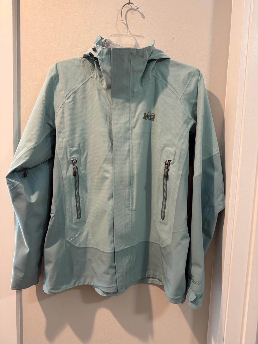 REI Women's Mint Green Waterproof Hooded Jacket